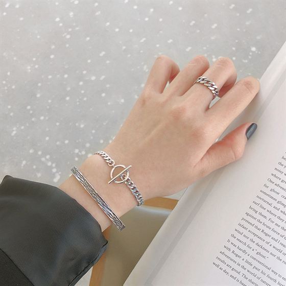 Retro Fashion 925 Sterling Silver Open Bangle