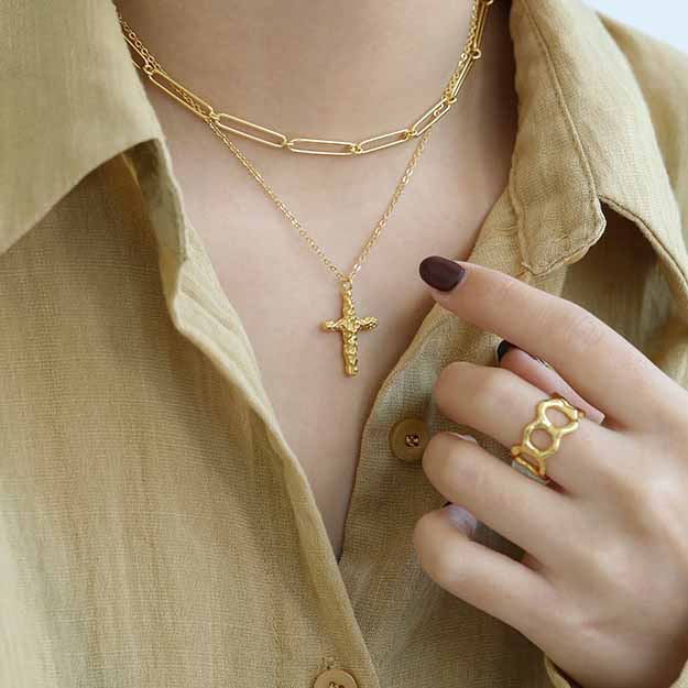 Holy Irregular Cross 925 Sterling Silver Necklace