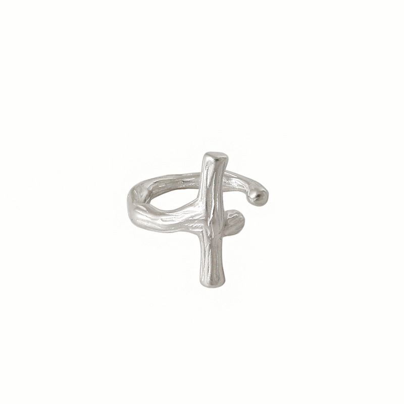 Irregular Cross 925 Sterling Silver Non-Pierced Earrings