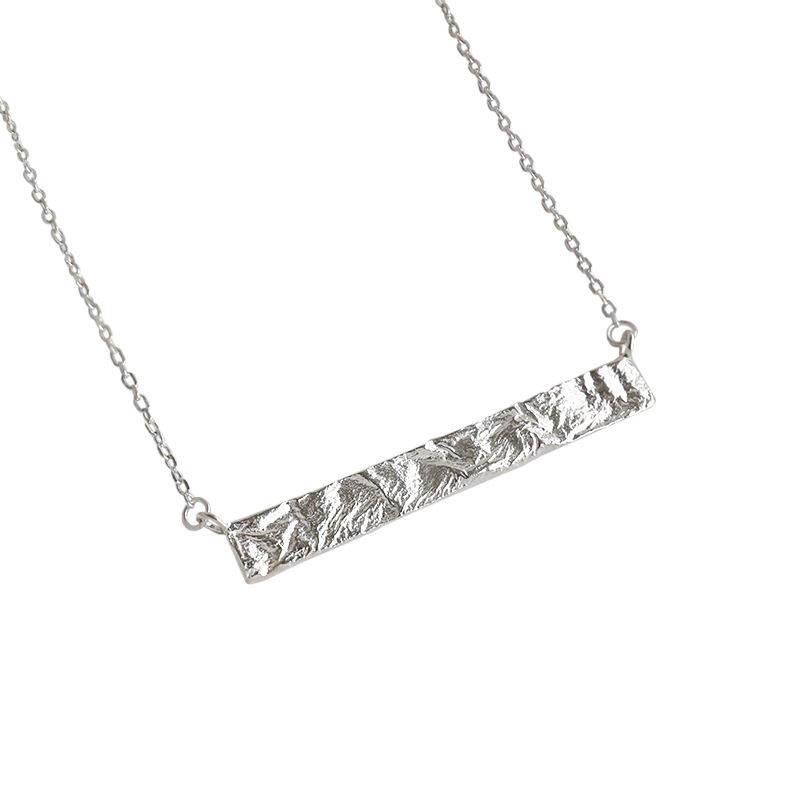 Geometry Rectangle Tag 925 Sterling Silver Necklace