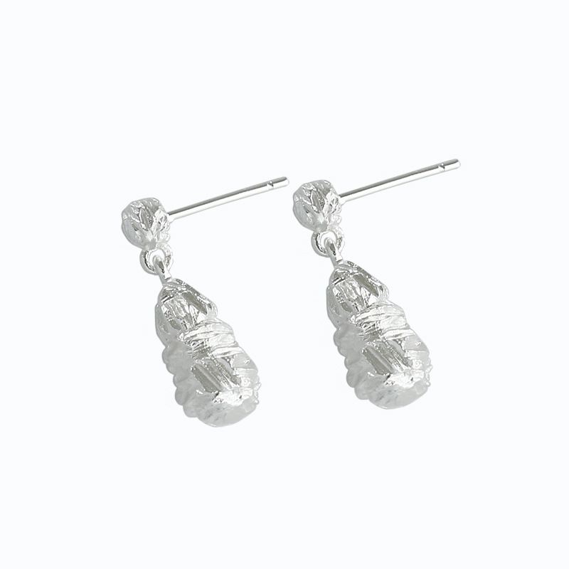 Irregular Waterdrop 925 Sterling Silver Dangling Earrings