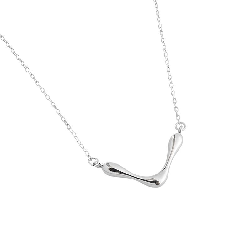 Fashion Letter V Shape 925 Sterling Silver Necklace