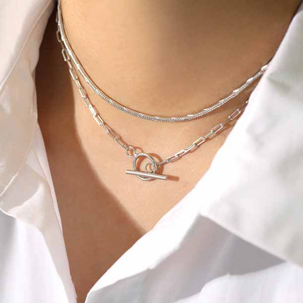 Simple Snake Chain 925 Sterling Silver Necklace