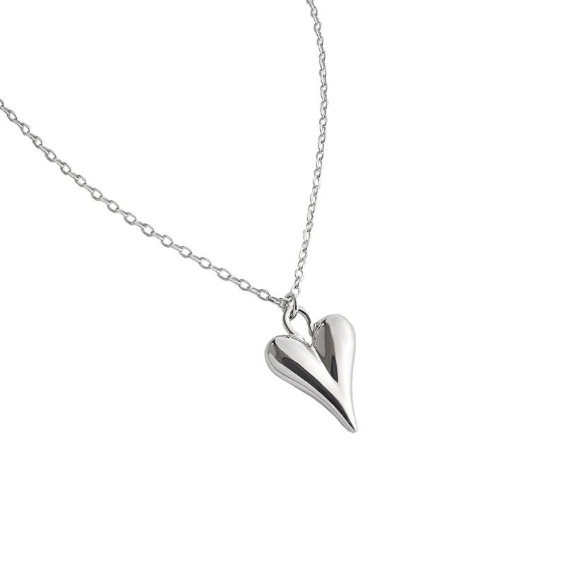 Girl Irregular Heart 925 Sterling Silver Necklace