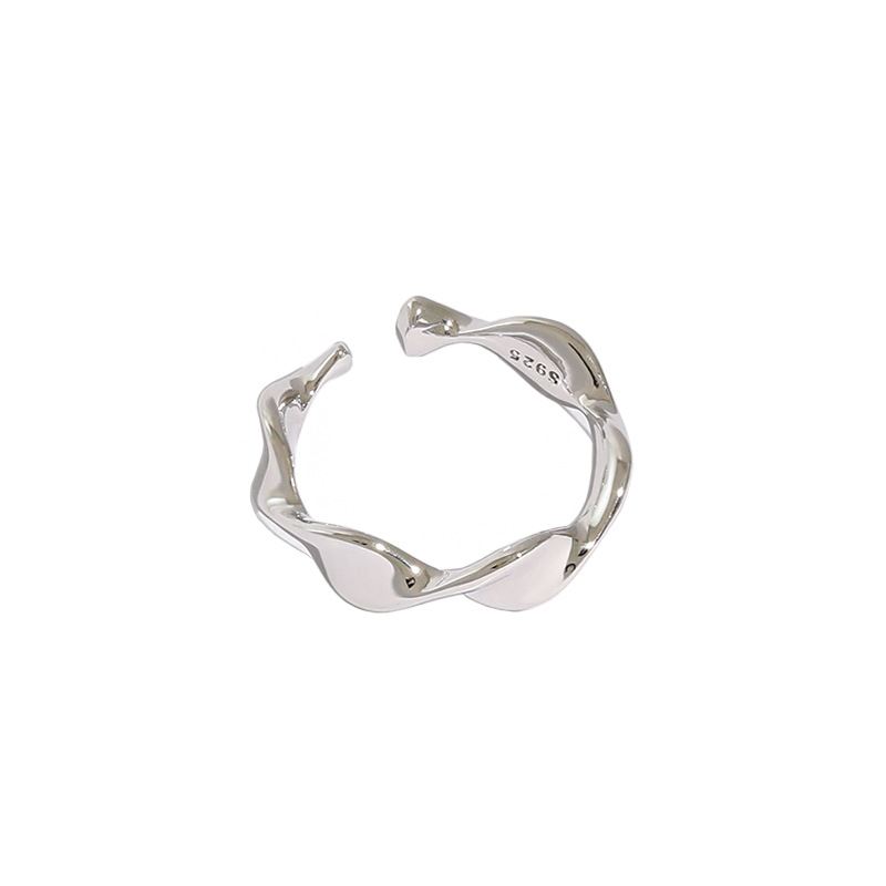 Simple Mobius Twist 925 Sterling Silver Adjustable Ring