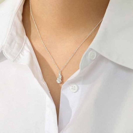 Simple Irregular Waterdrop 925 Sterling Silver Necklace