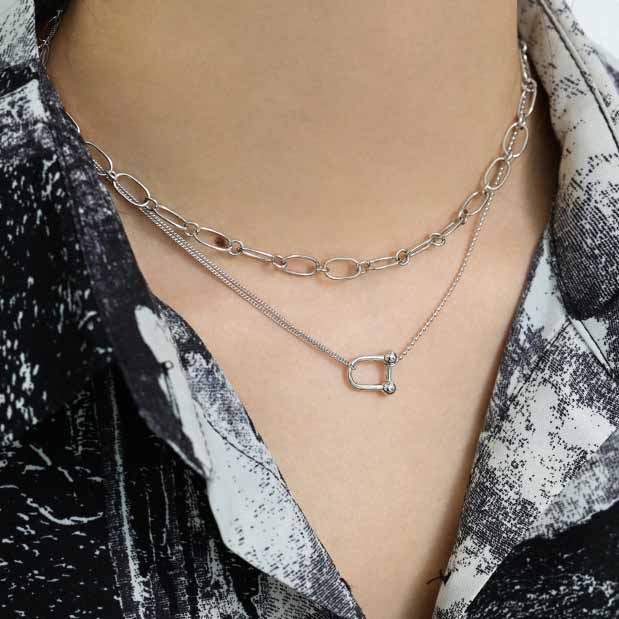 U Shape Fashion 925 Sterling Silver Necklace
