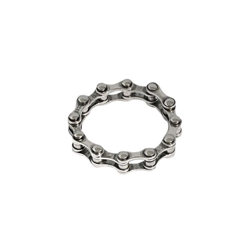 Vintage Bicycle Chain 925 Sterling Silver Ring