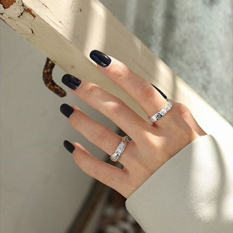 Fashion Irregular Chain Texture 925 Sterling Silver Ring