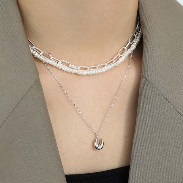 Gift U Shape 925 Sterling Silver Necklace