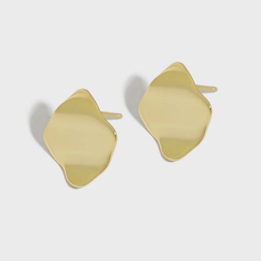 Simple Geometry Wave 925 Sterling Silver Stud Earrings