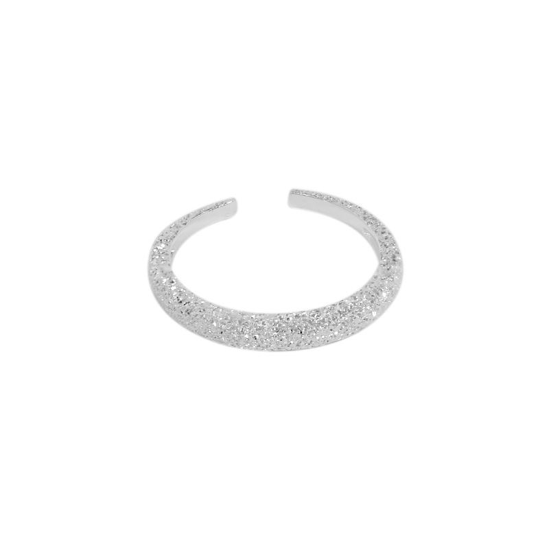 Simple Shining Glittering River 925 Sterling Silver Adjustable Ring