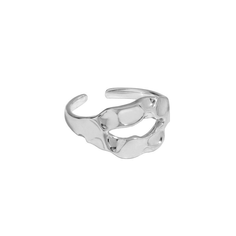 Fashion Irregular Lip 925 Sterling Silver Adjustable Ring