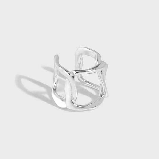 Fashion Geometry Hollow 925 Sterling Silver Non-Pierced Earring(Single)