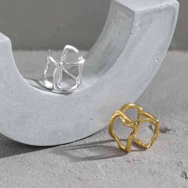 Fashion Geometry Hollow 925 Sterling Silver Non-Pierced Earring(Single)