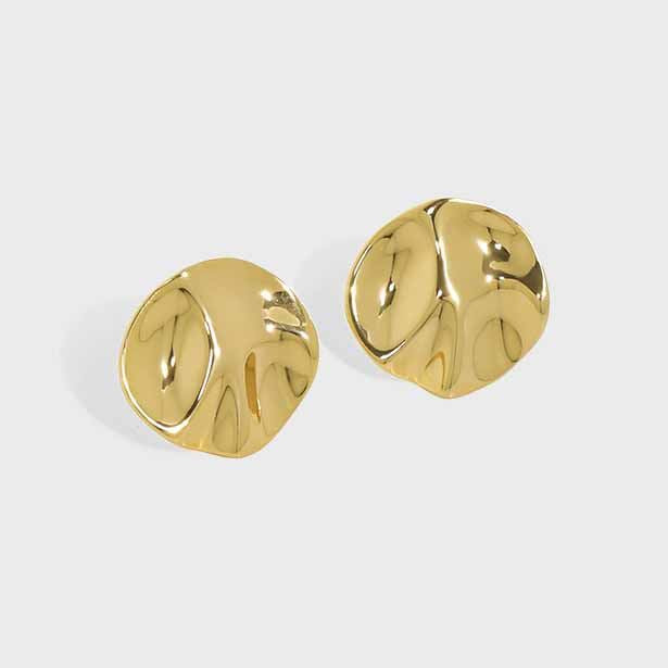 New Irregular Round 925 Sterling Silver Stud Earrings