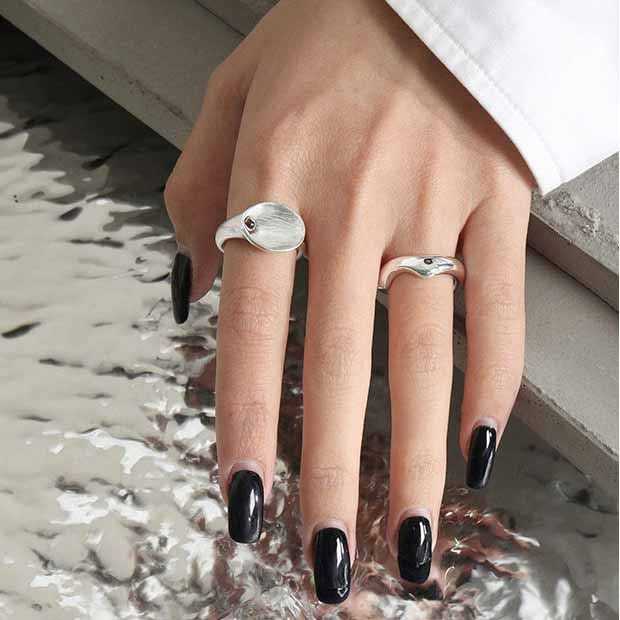 Minimalism Hollow Geometry 925 Sterling Silver Adjustable Ring