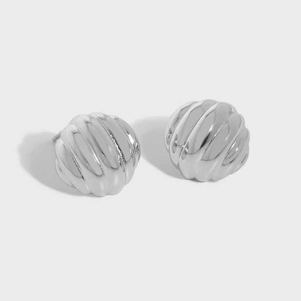 Geometry Thread Twisted 925 Sterling Silver Stud Earrings