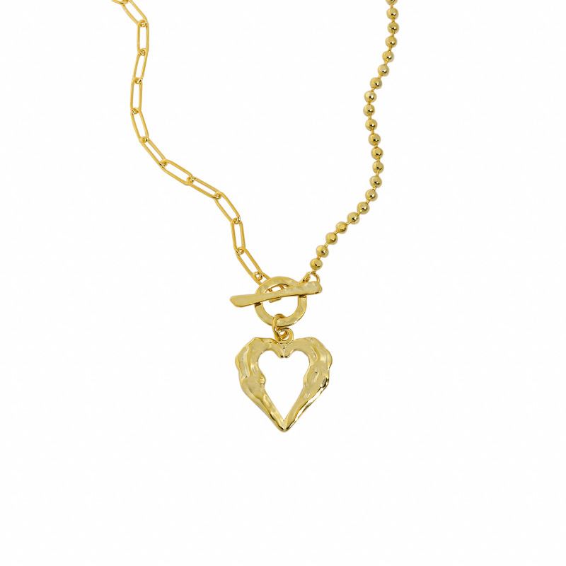 Office OT Irregular Heart 925 Sterling Silver Necklace