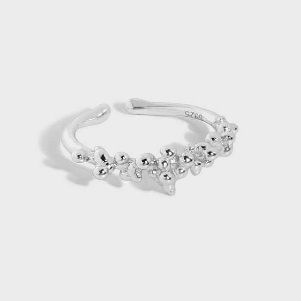 Cute Mini Irregular Bubbles 925 Sterling Silver Adjustable Ring