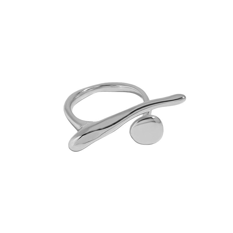 Office Irregular OT Shape 925 Sterling Silver Adjustable Ring