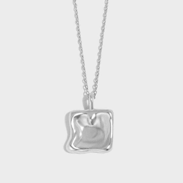 Geometry Irregular Square 925 Sterling Silver Necklace