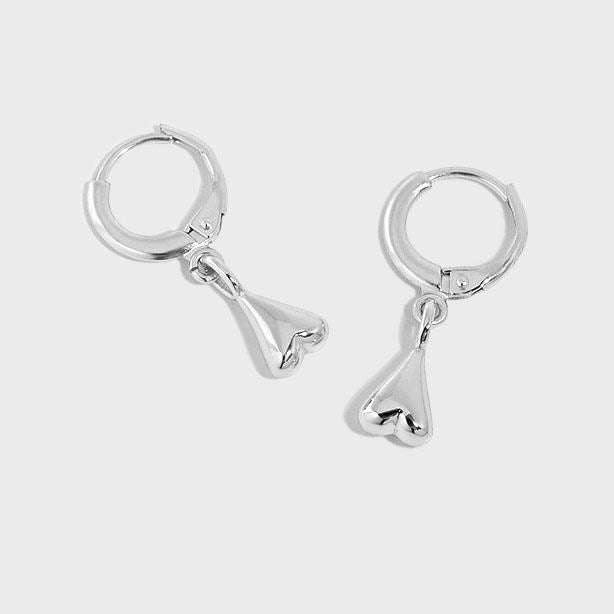 Girl Cute Hearts 925 Sterling Silver Hoop Earrings