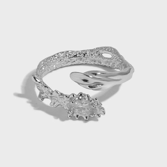 Irregular Snake 925 Sterling Silver Adjustable Ring