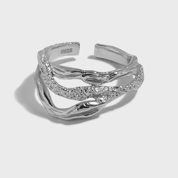 Animal Hollow Gold Snake 925 Sterling Silver Adjustable Ring