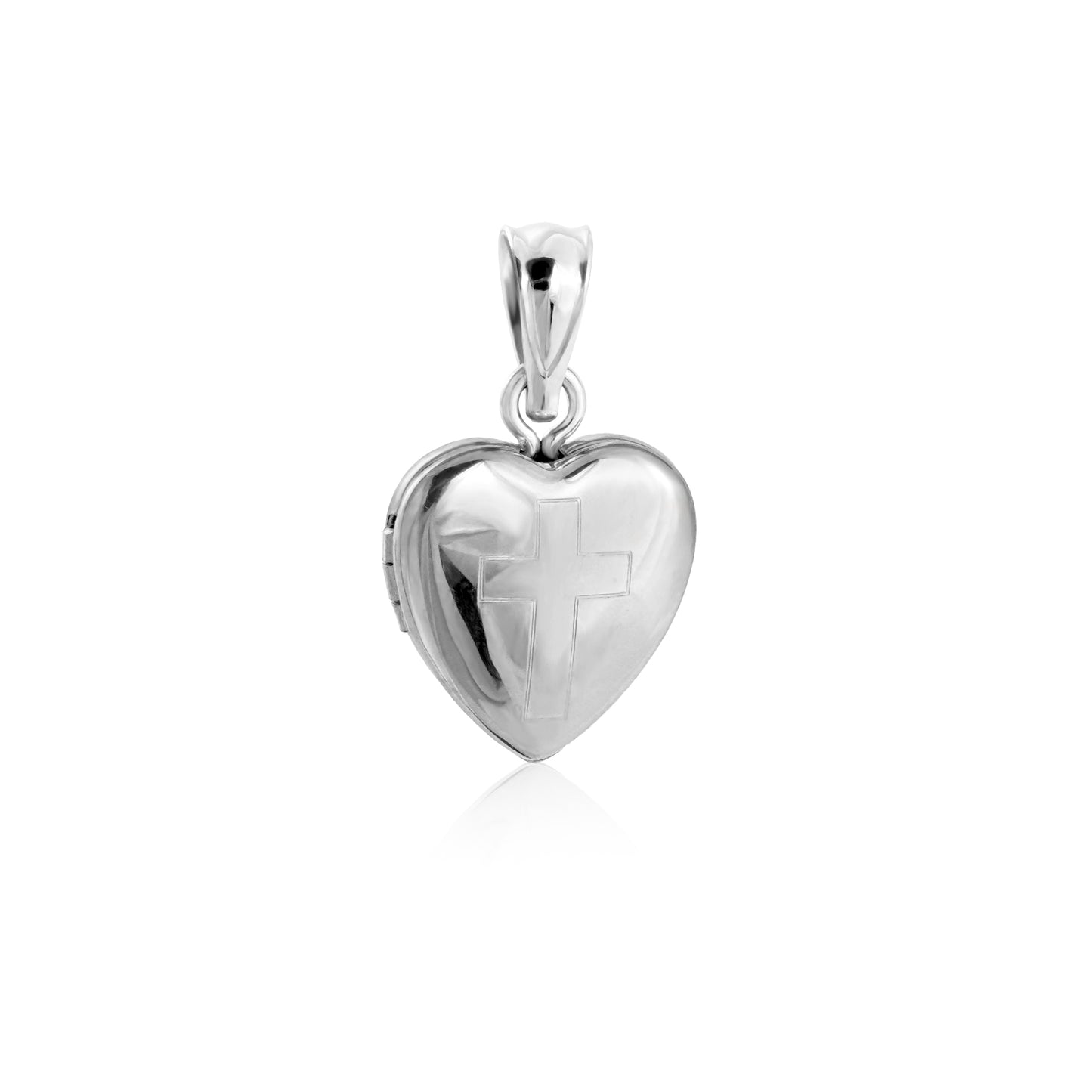 New Cross Heart 925 Sterling Silver Locket Necklace Pendant